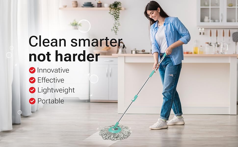 360°Magic Spin Mop and Bucket Set (2 Extra Mop Heads)