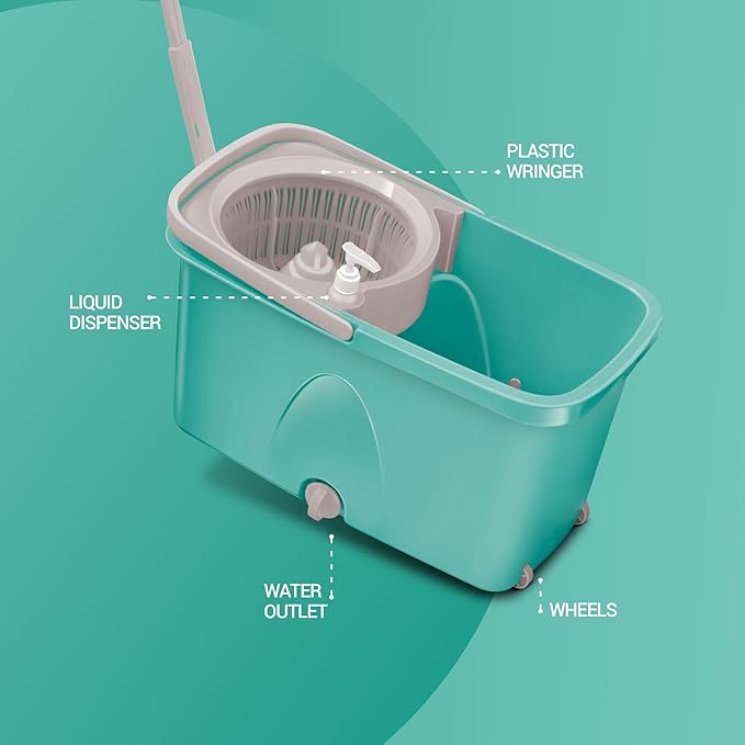 360°Magic Spin Mop and Bucket Set (2 Extra Mop Heads)