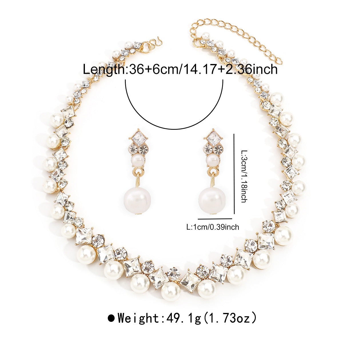 Baroque Alloy Necklace And Earrings