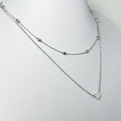 Women's Peach Heart Multi-layer Clavicle Necklace