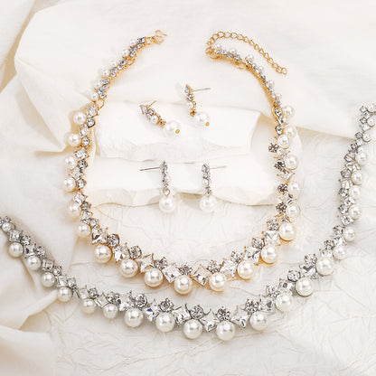 Baroque Alloy Necklace And Earrings
