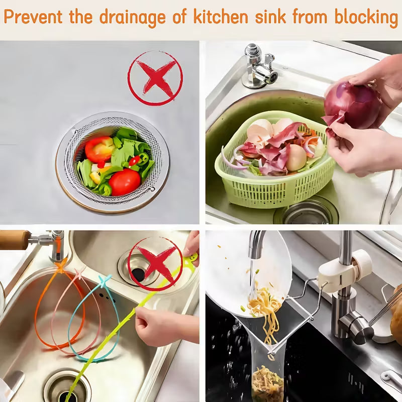 Kitchen Sink Hanging Strainer Rack Set with pcs Large Disposable Mesh Bags