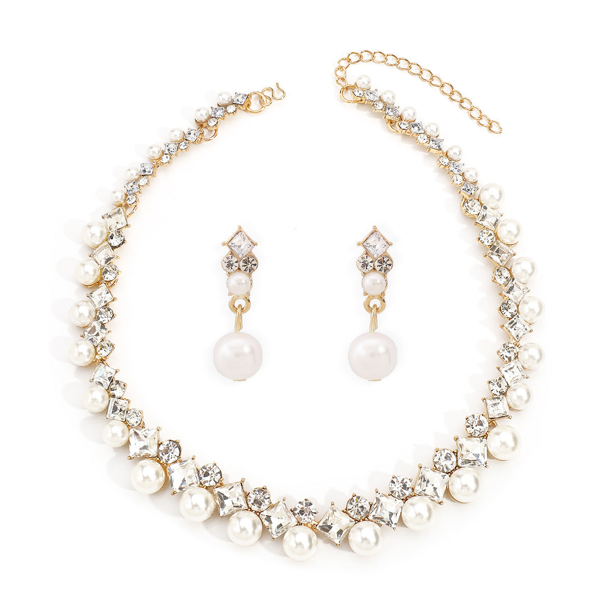Baroque Alloy Necklace And Earrings