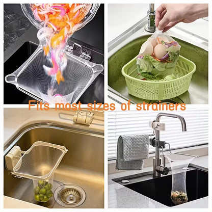 Kitchen Sink Hanging Strainer Rack Set with pcs Large Disposable Mesh Bags
