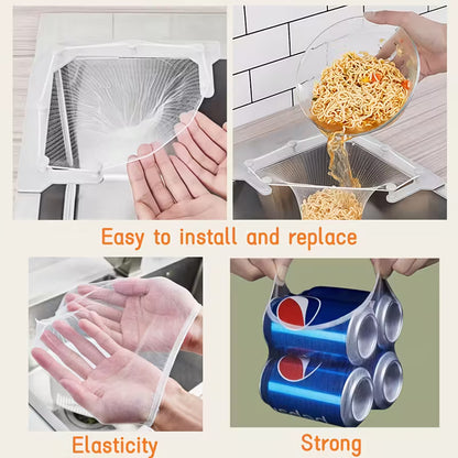 Kitchen Sink Hanging Strainer Rack Set with pcs Large Disposable Mesh Bags