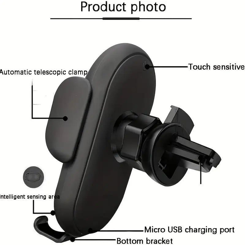 Auto Clamping Magnetic Smart Induction Wireless Charger Stand