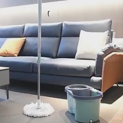 Spin Mop Set with Bucket Wiper and Sweeper